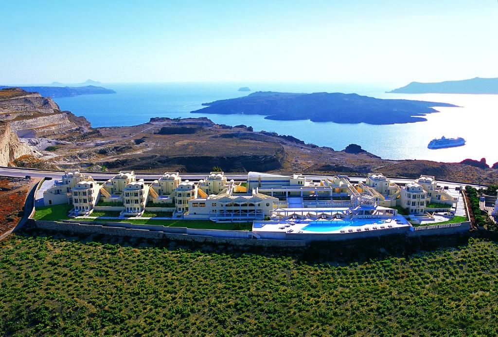 An overhead view of the Majestic hotel in Greece