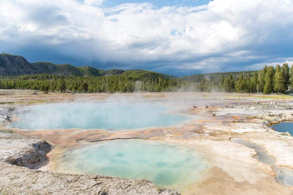 a lake view in yellowstone National Park Wyoming