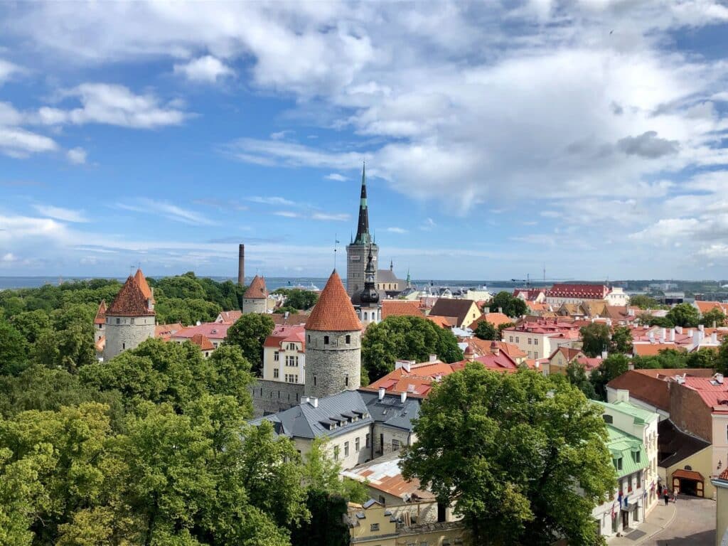 a view of old city of Estonias Tallinn