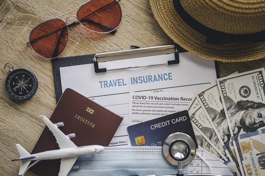 international travel insurance documnets along with passport and other important things