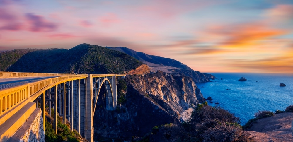 Bixby Bridge (rocky Creek Bridge) And Pacific Coast Highway At