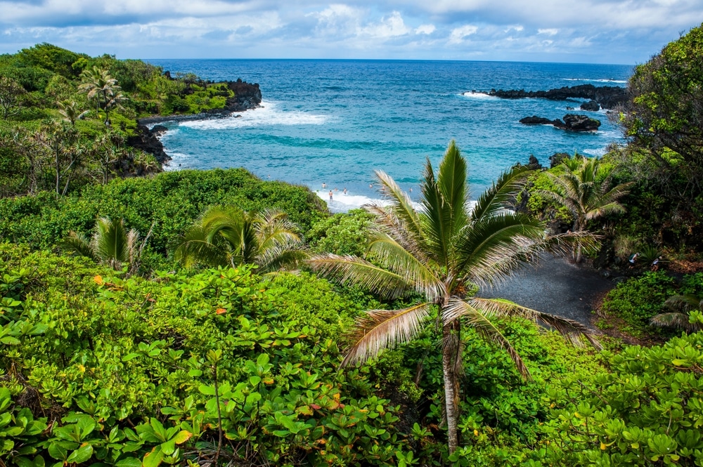 Pailoa Beach At The Waianapanapa State Park Along The Road