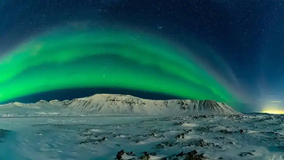 northern lights night view in iceland