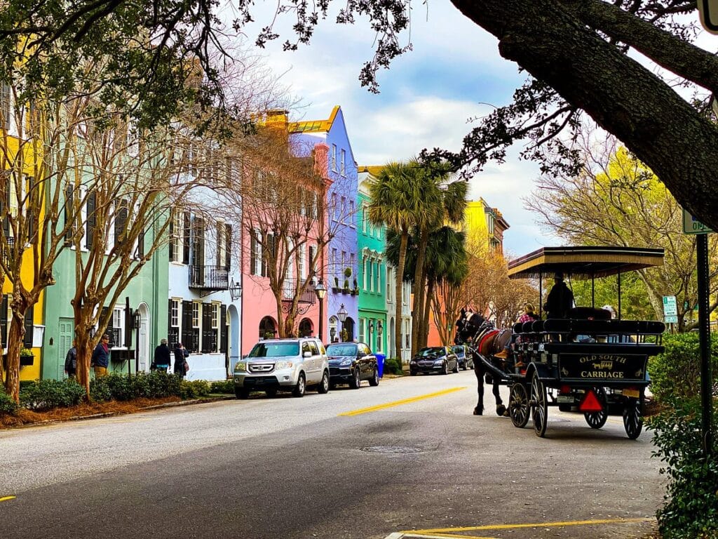 rainbow row in Charleston South Carolina