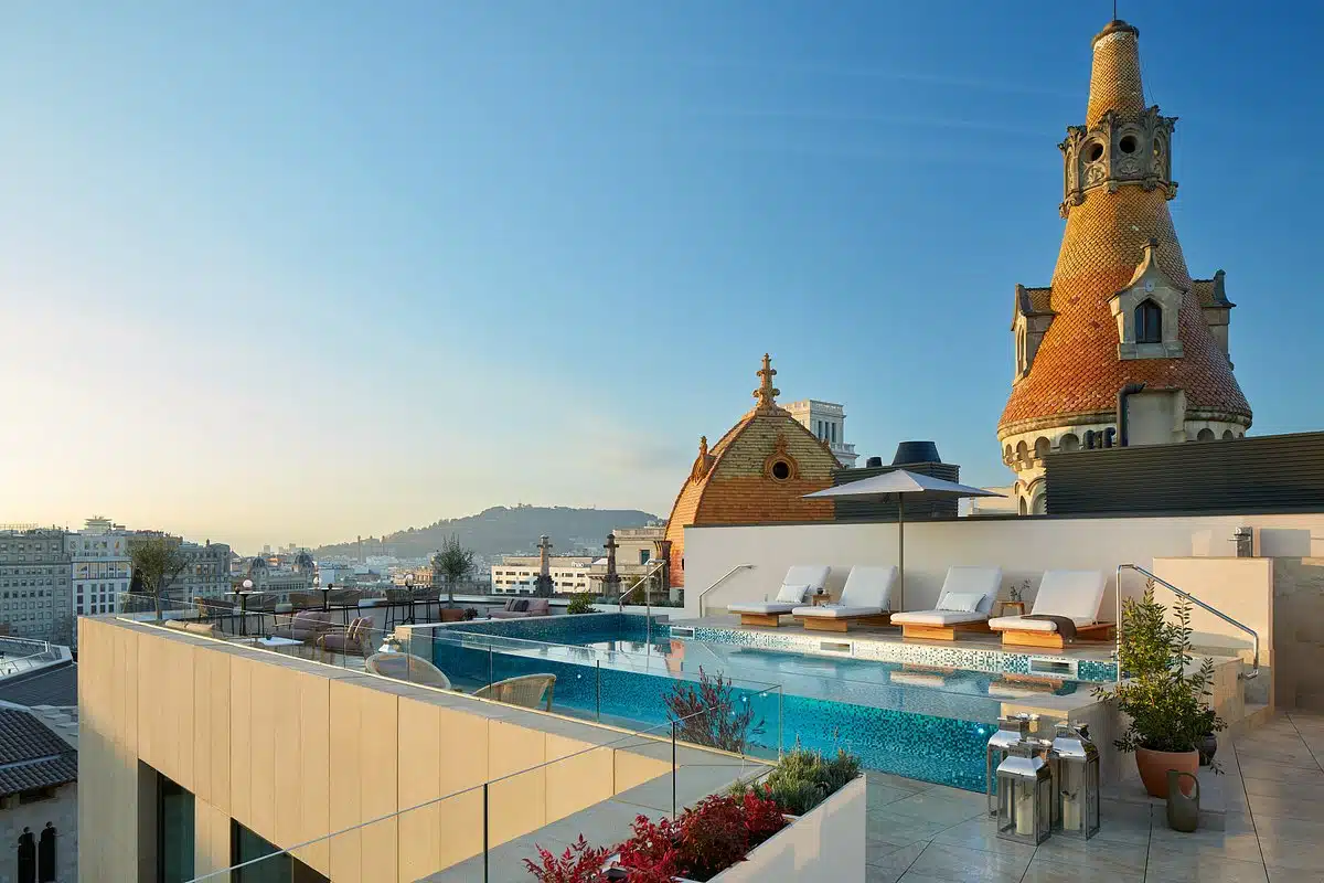 rooftop pool in a barcelona hotel