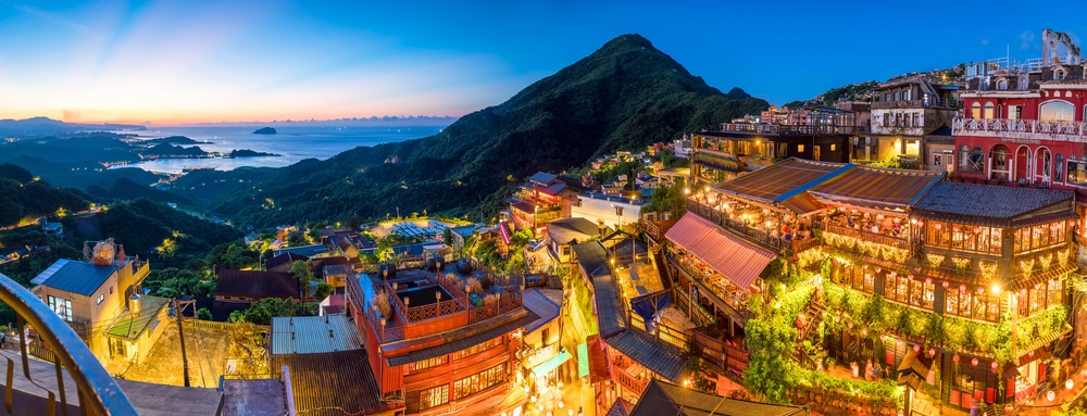 Top View Of Jiufen Old Street In Taipei Taiwan