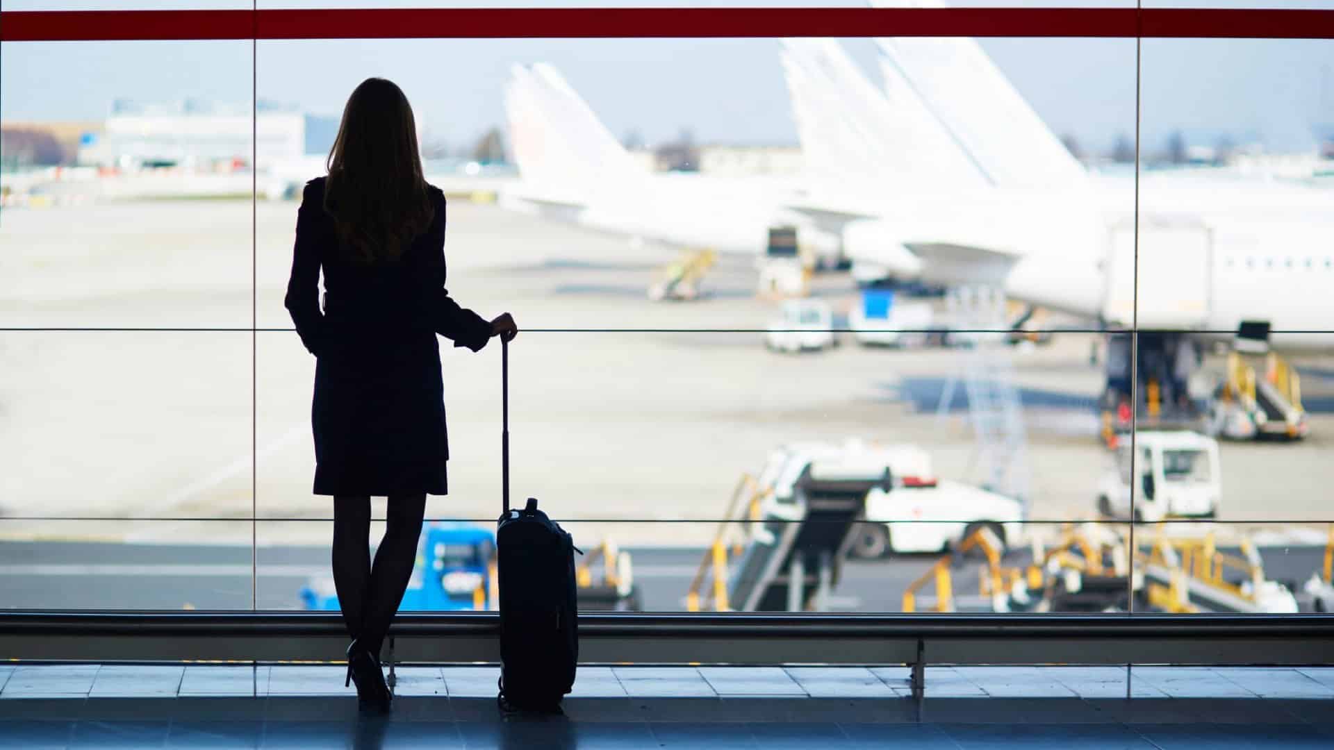 a women standing at the airport