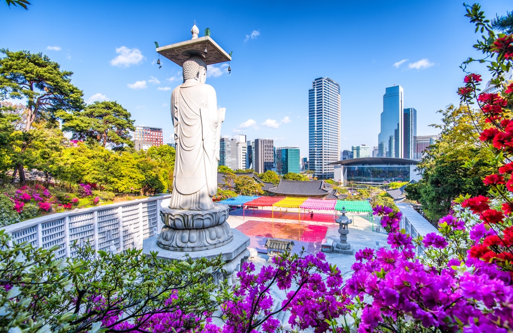 Bongeunsa Temple In Spring At Seoul City South Korea