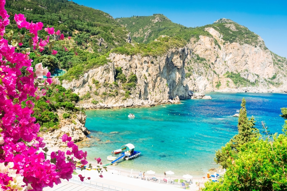 Amazinf Beaches Of Corfu Paleokastritsa Beach Bay On Corfu Island