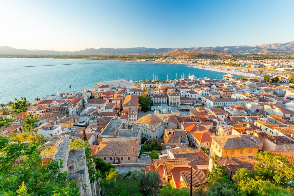 Nafplio Greece View Over The City From Palamidi Fortress