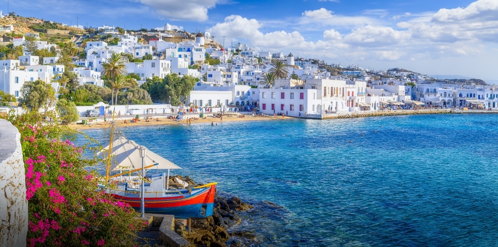 View Of Mykonos Town Chora Mykonos Island In Greece Cyclades